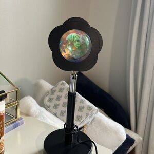 Urban Outfitters Black Flower Projector Lamp